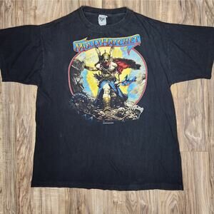 VTG 80s Molly Hatchet Band Tee T-Shirt XL Made in France HELL YEAH Back Graphic